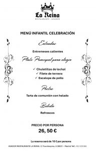 Restaurante-Asador-La-Reina-menú-infantil-celebración